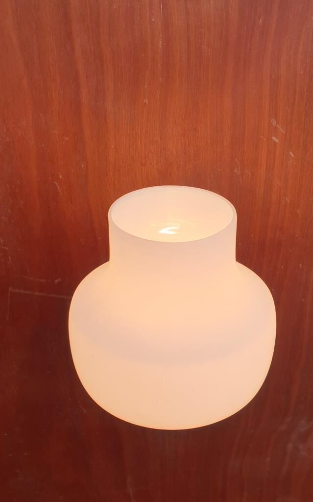 Scandinavian tea towel lamp teak and opaline circa 1960