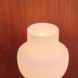 Scandinavian tea towel lamp teak and opaline circa 1960