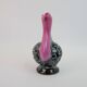Black and pink Vallauris carafe with white relief patterns