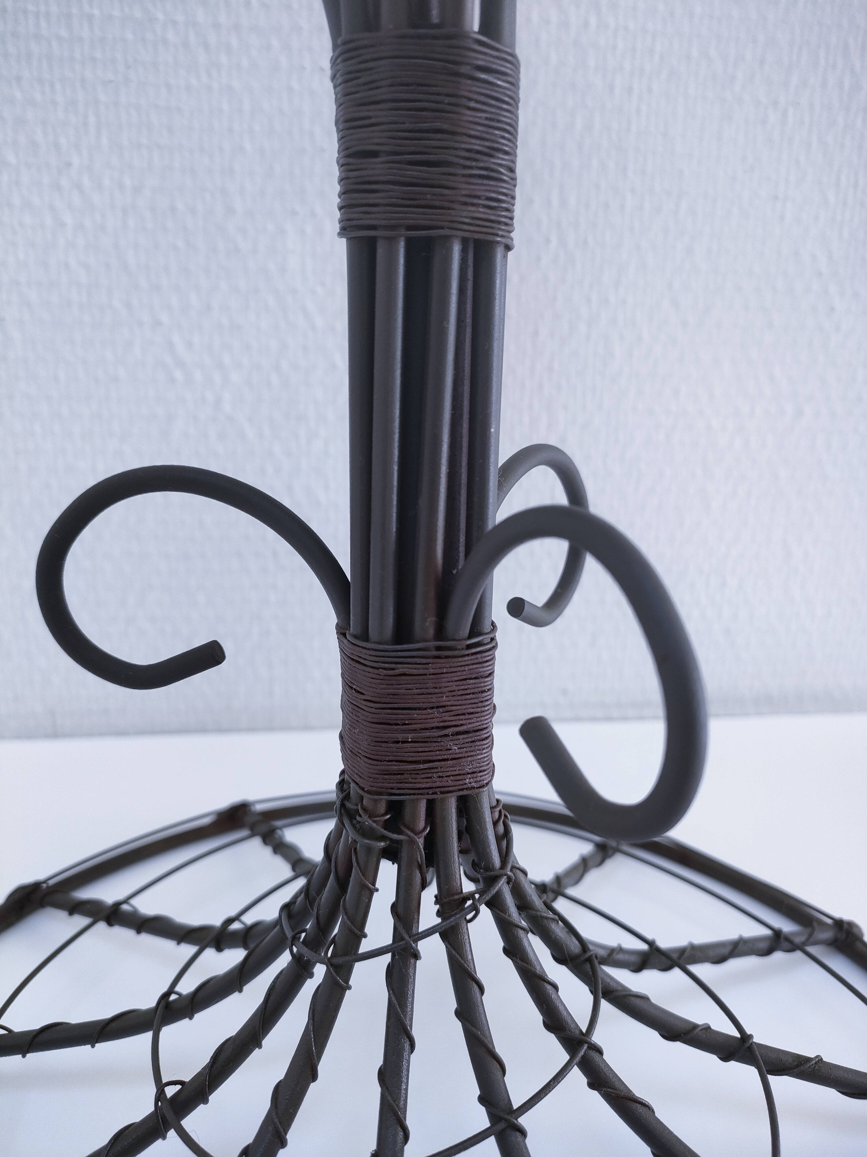 Vintage seven-light terracotta metal candlestick