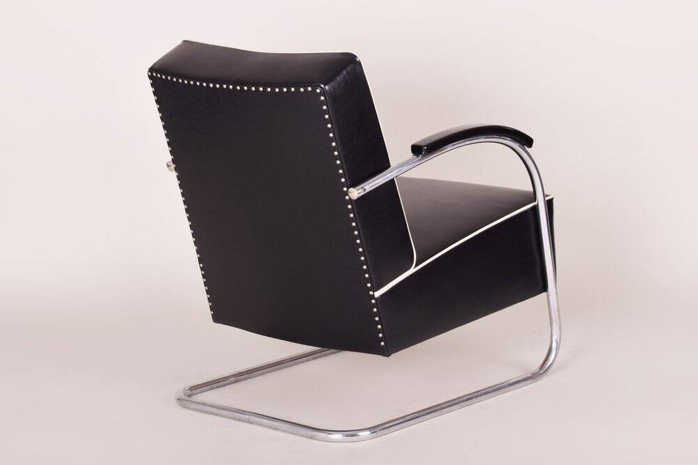 Bauhaus Armchair in Chrome and Leather from Mücke Melder, 1930s