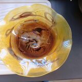 Large vintage lampshade in blown glass in the Biot style