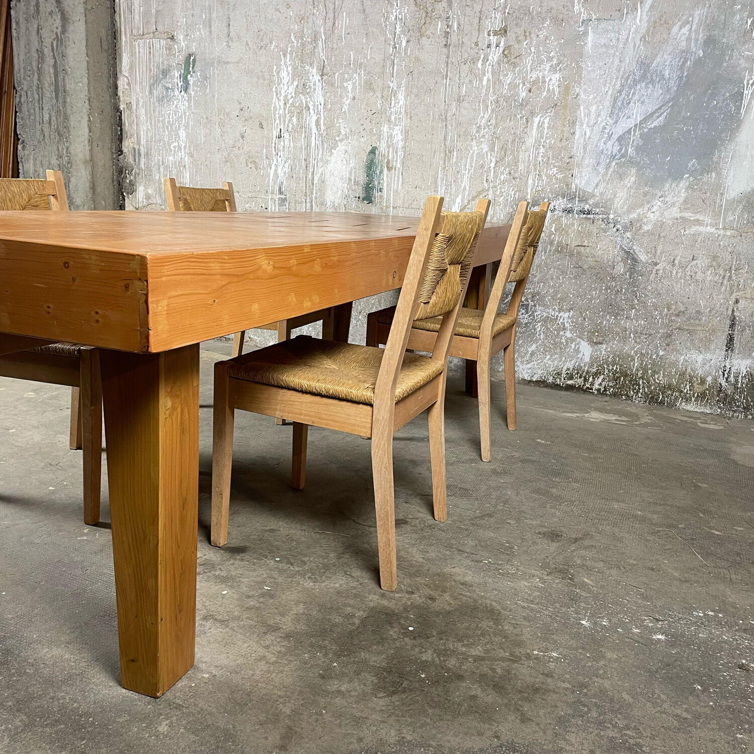 Solid pine farmhouse table 90 years