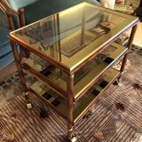 Golden glass television table