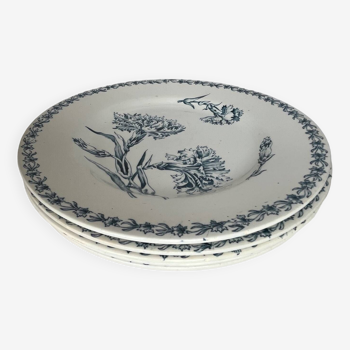 5 K&G carnation iron earthenware plates