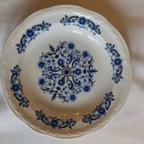 7 Vintage blue earthenware soup plates from Moulin des Loups, Orchies. ASCOTT model