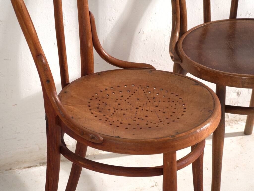 Antique bentwood Thonet chairs – Central Europe, circa 1930 #9 – Set of 2 pieces