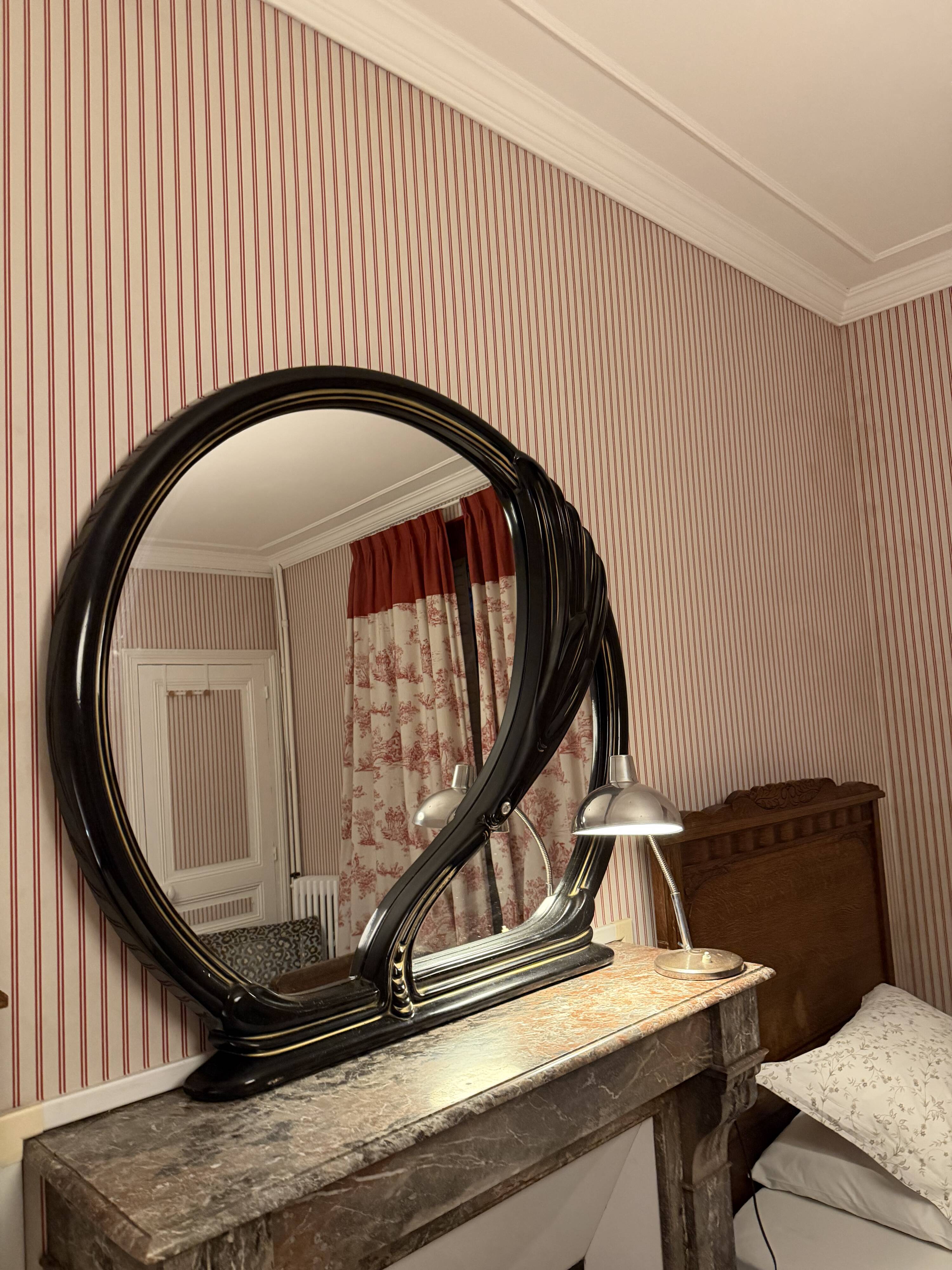Postmodern "Black Swan" large mirror, 1970s-1980s.