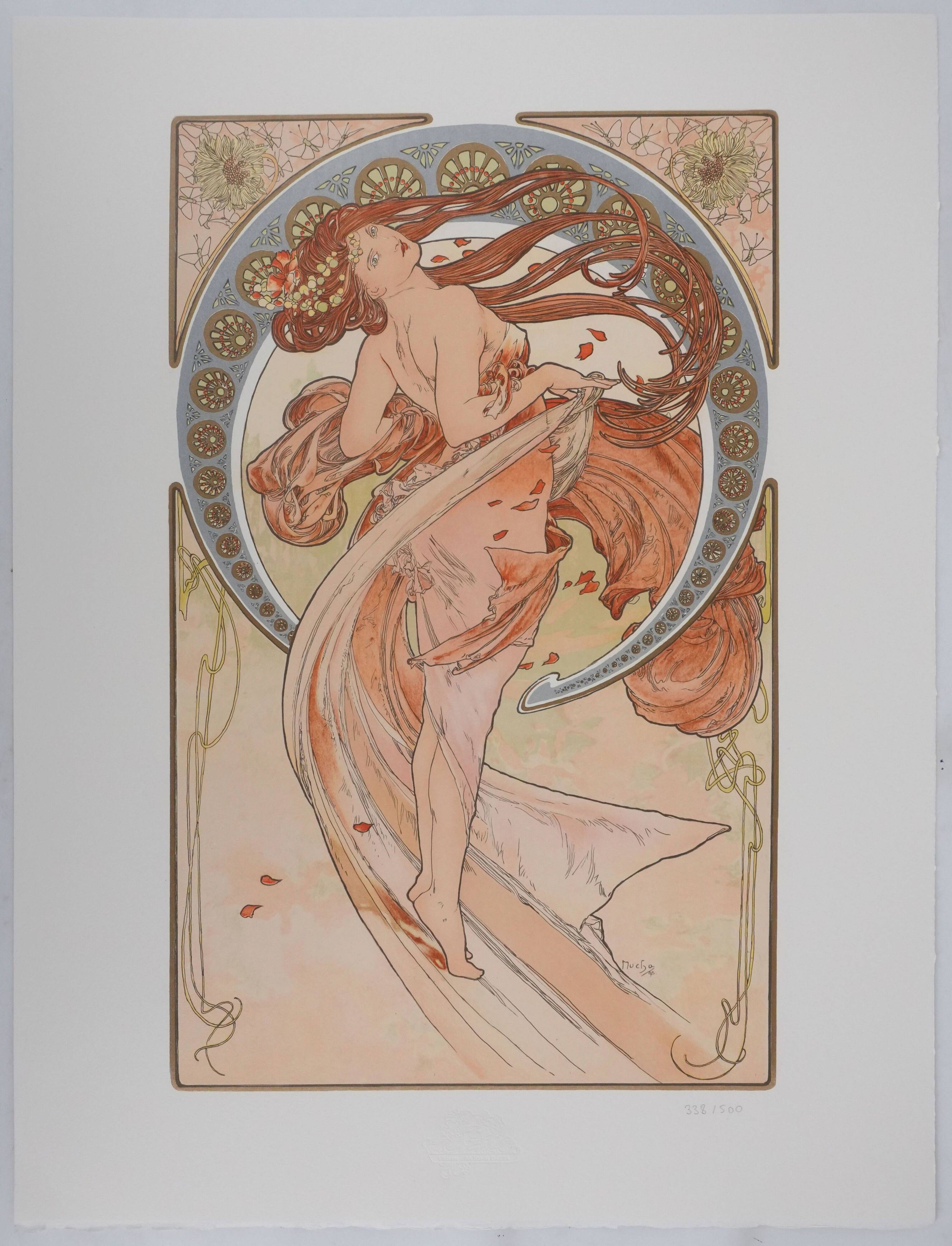 Alphonse Mucha: The Arts, Dance, signed lithograph