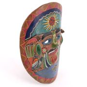 Masque du Mexique en terre cuite colorée, années 70