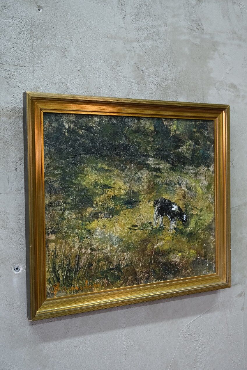 Swedish modern painting, Hanna Brundin, 1970s, oil on canvas, framed