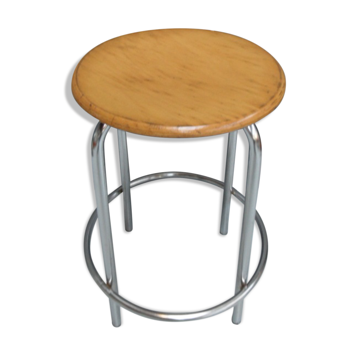 Industrial chrome stool
