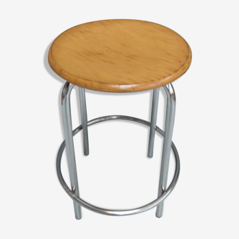 Industrial chrome stool