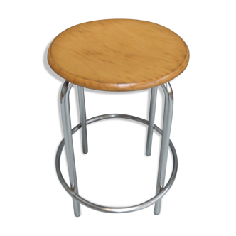 Tabouret chromé industriel