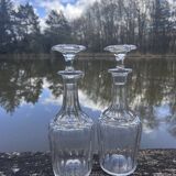Pair of antique crystal carafes – in the style of Baccarat Harcourt – circa 1900
