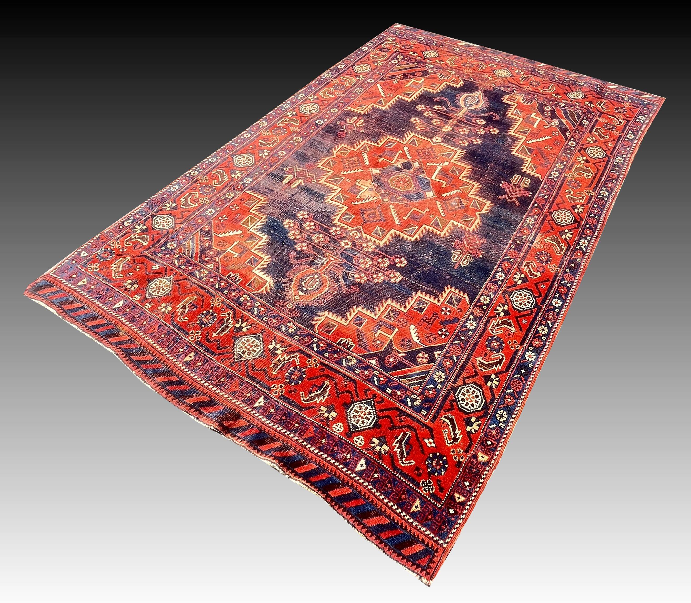 Oriental Rug Iran Afshar Neriz Antique Vase: 1.60 X 2.40 Meters