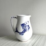 Hand decorated ceramic pitcher