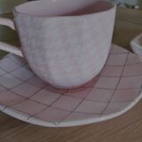 Set of 2 cups and saucers hen's feet and tiles