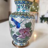 Cloisonné enamel vase