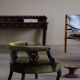 Victorian English decorative chair, velvet and wood, late 19th century.