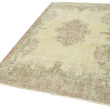 Handwoven contemporary anatolian beige carpet 157 cm x 274 cm
