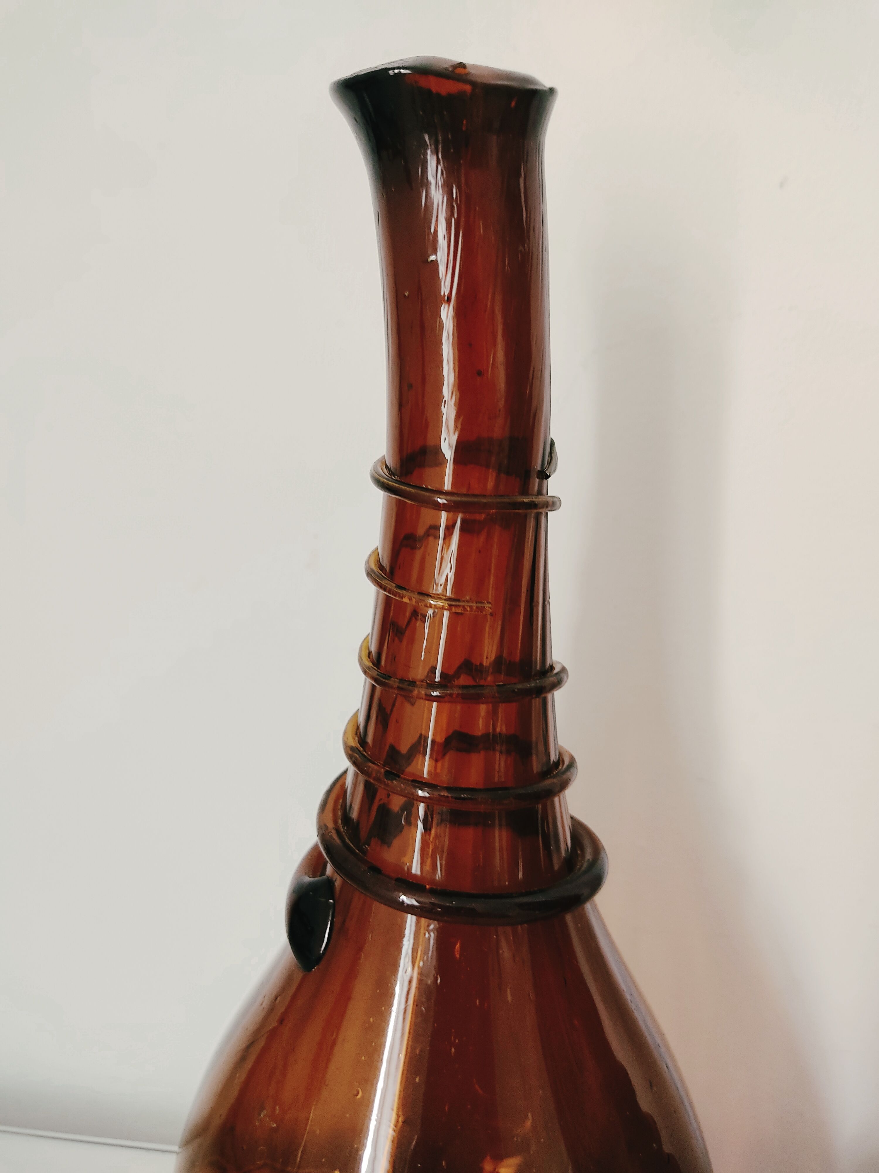 Murano, set of two brown blown glass vases