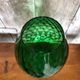 Old vase on foot empoli green glass transparent foot vintage