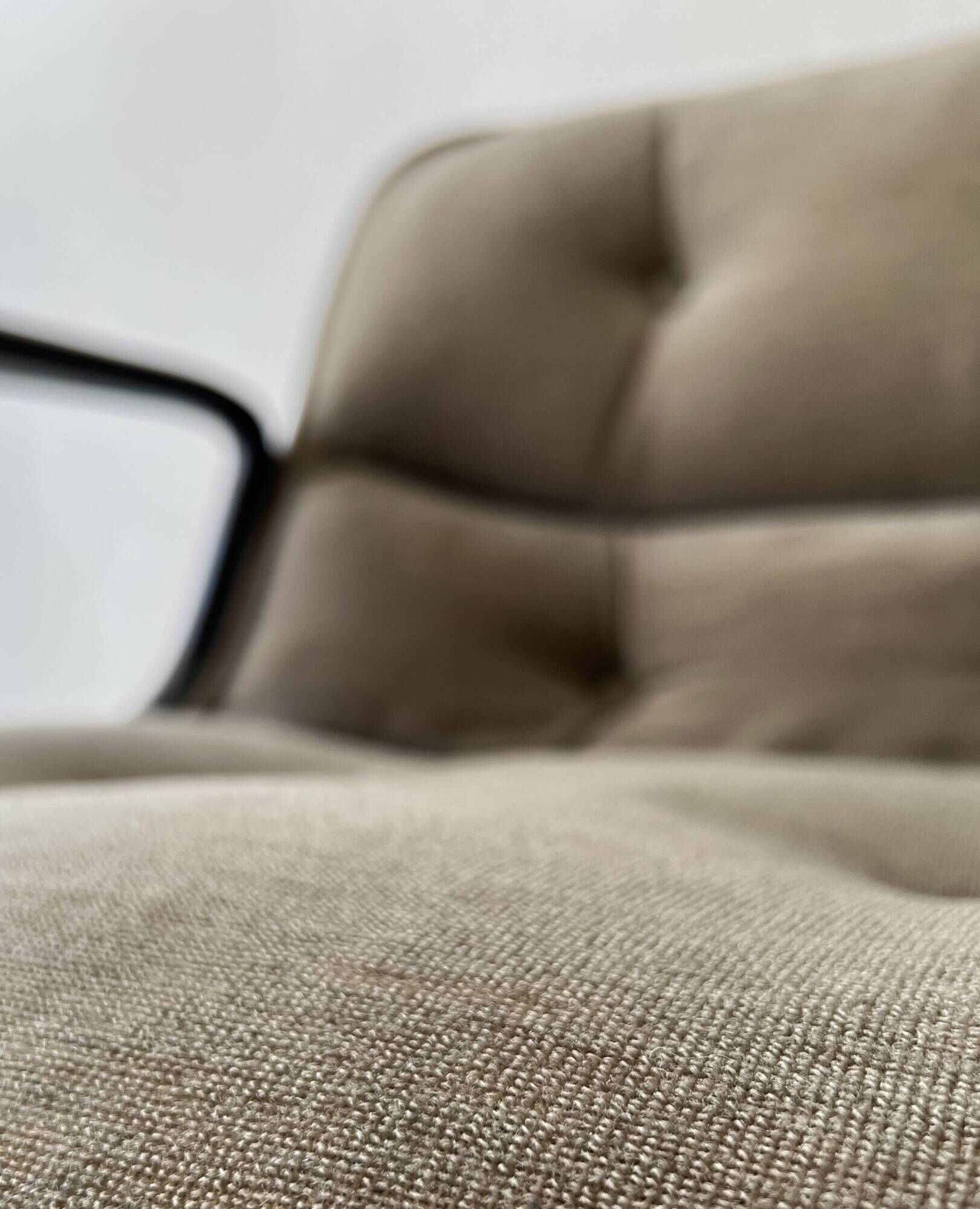 Velvet office chair with armrest by C. POLLOCK for Knoll