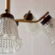 Vintage chandelier in molded glass, brass and steel - 5 branches - 1960s