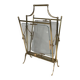 Brass and Transparent Glass Magazine Rack by Maison Jansen