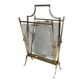 Brass and Transparent Glass Magazine Rack by Maison Jansen