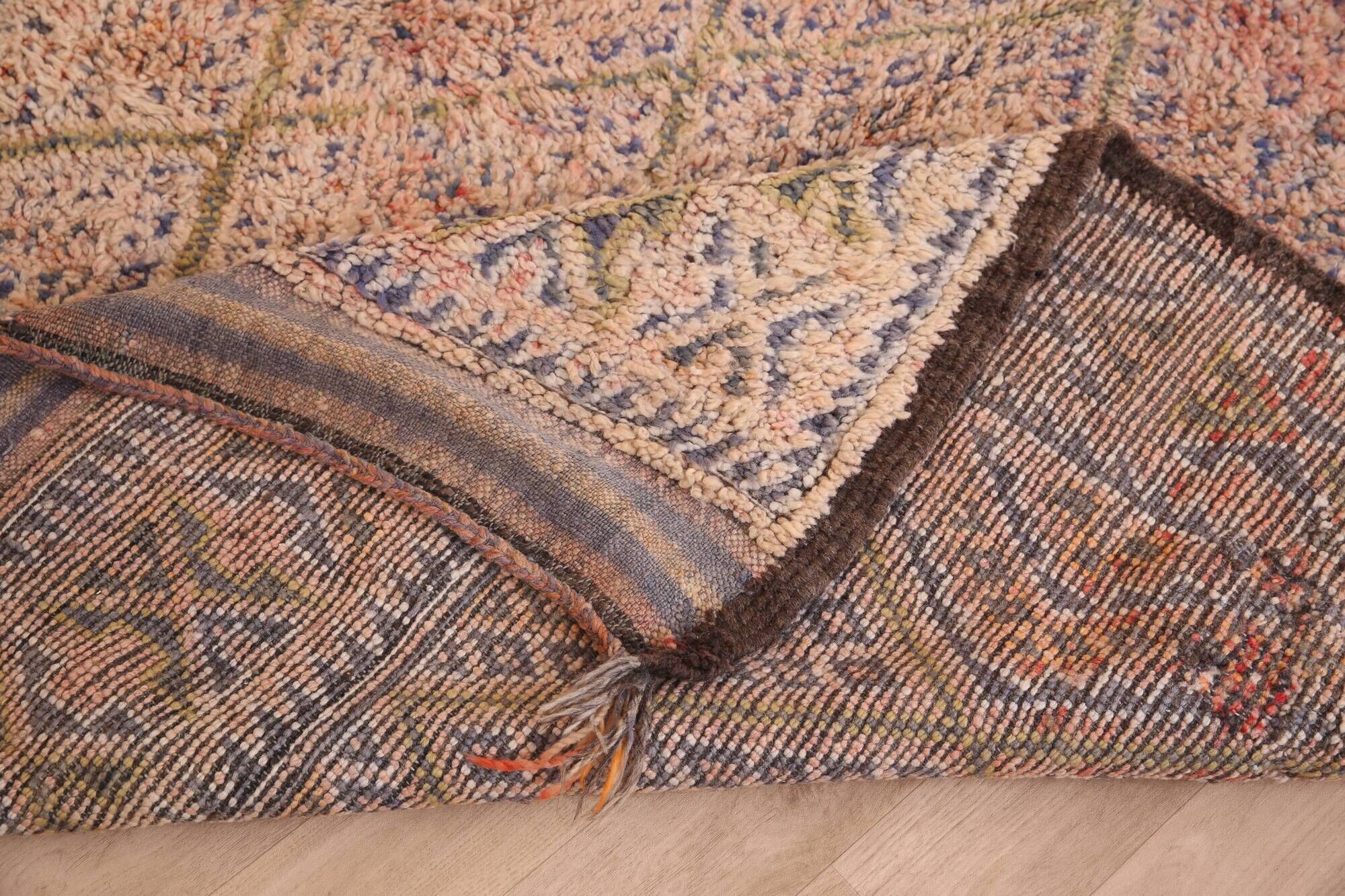 Vintage Moroccan Wool Rug 192 x 328 cm, Handmade Berber Rug, Bohemian Rug
