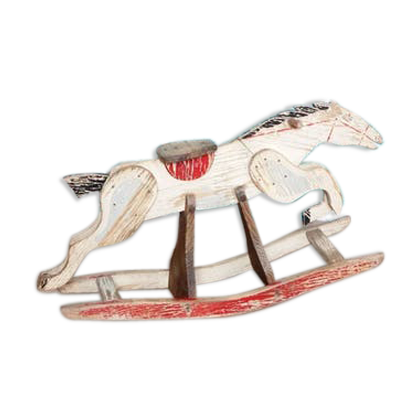 Cheval à bascule en bois