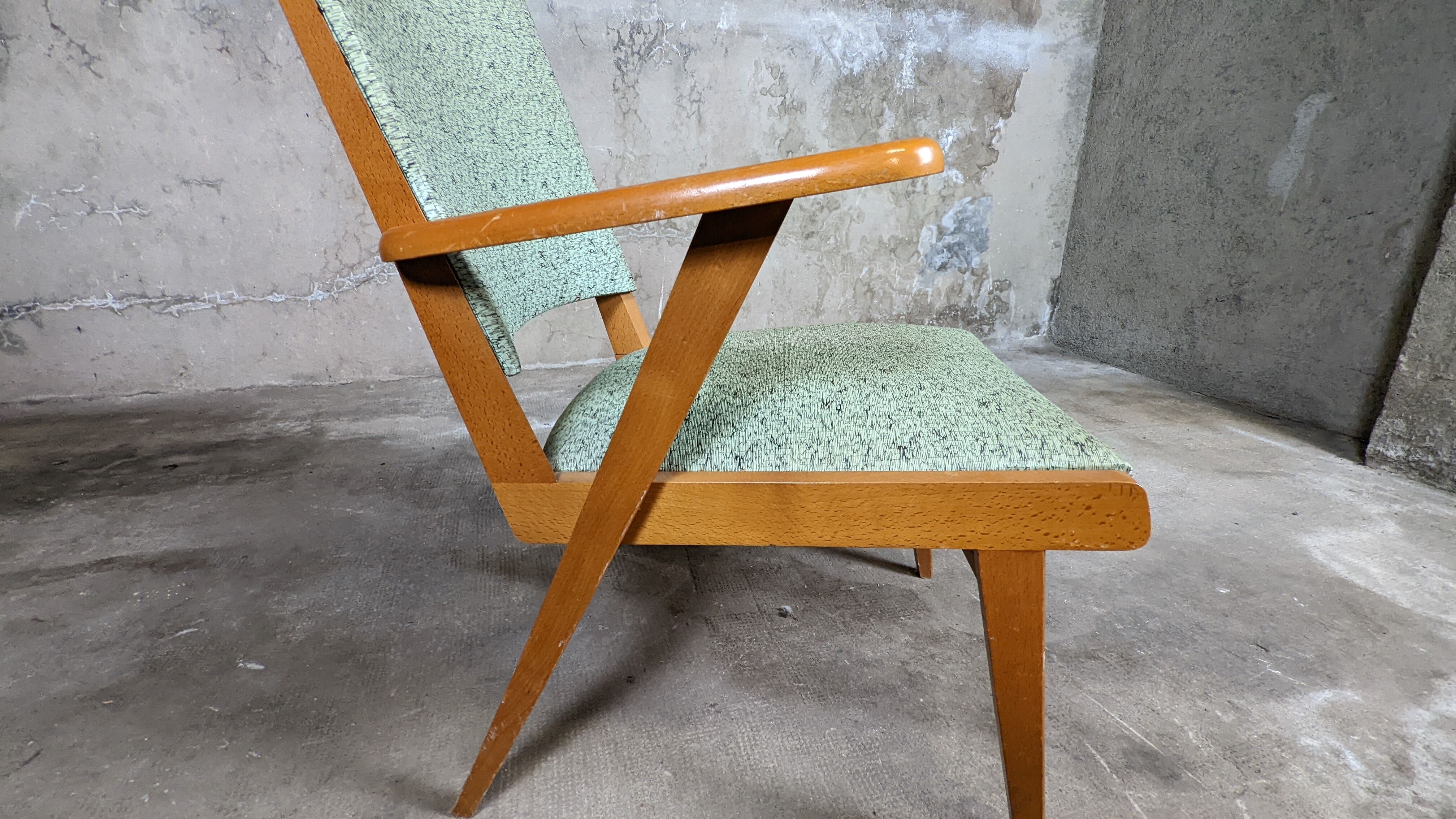 Scandinavian compass foot armchair