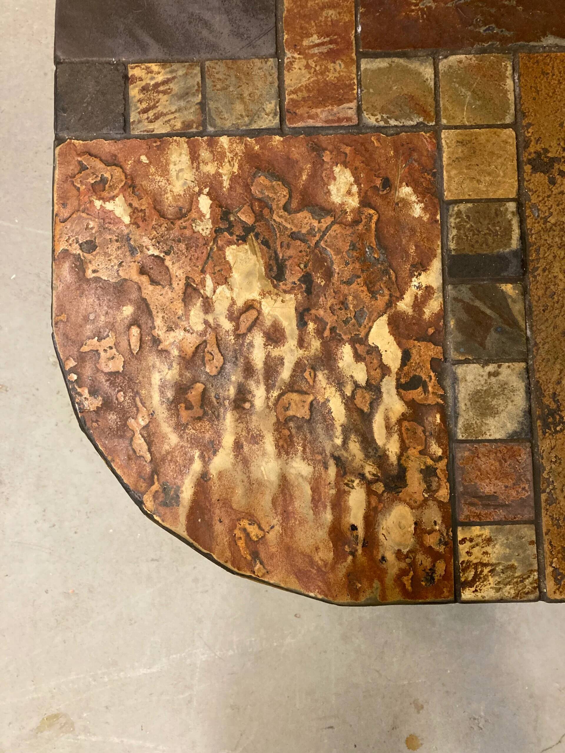 Vintage coffee table, slate in bronze and copper colours, 1960s/70s