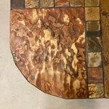 Vintage coffee table, slate in bronze and copper colours, 1960s/70s