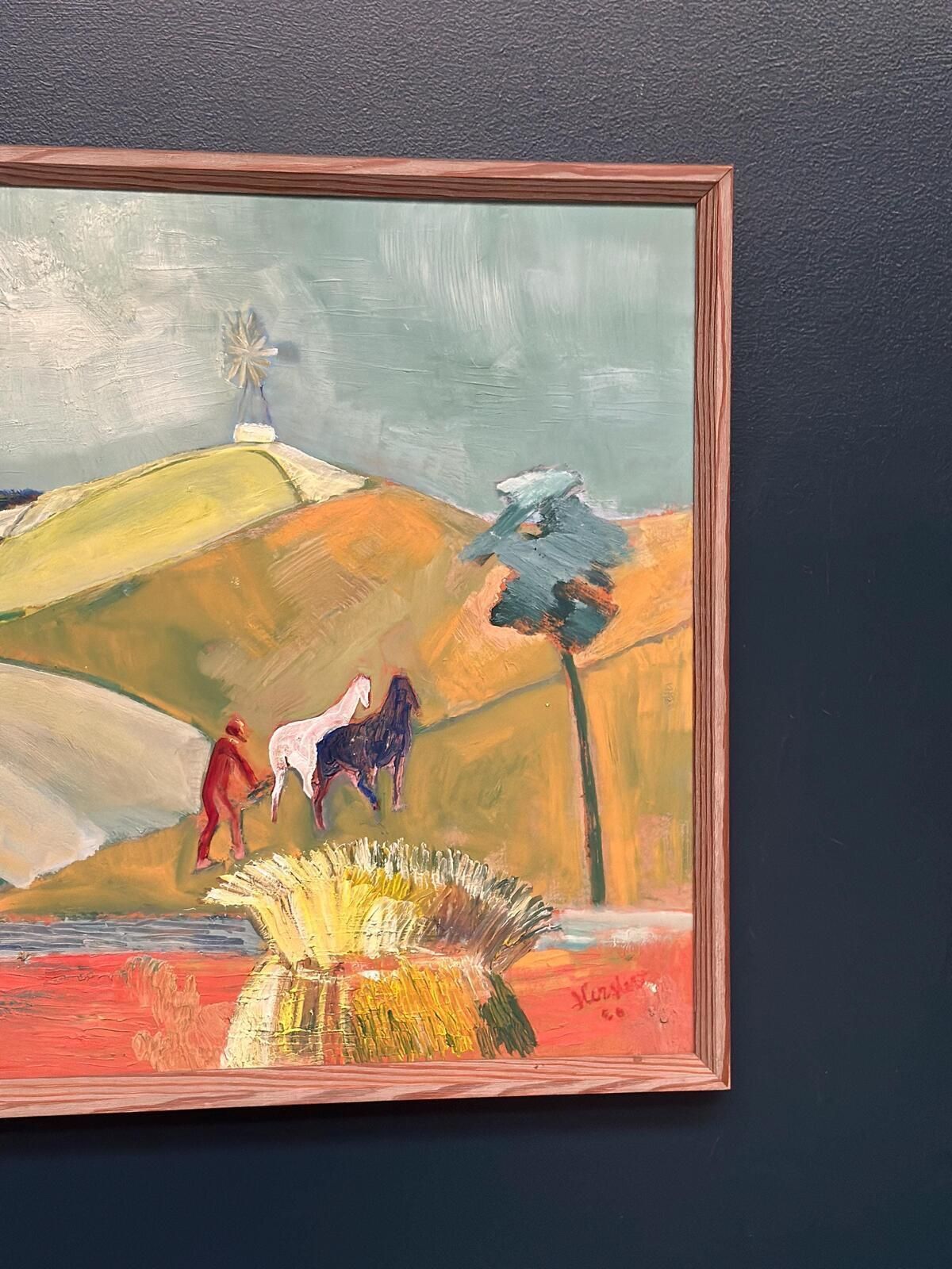 Farming With Windmill Painting