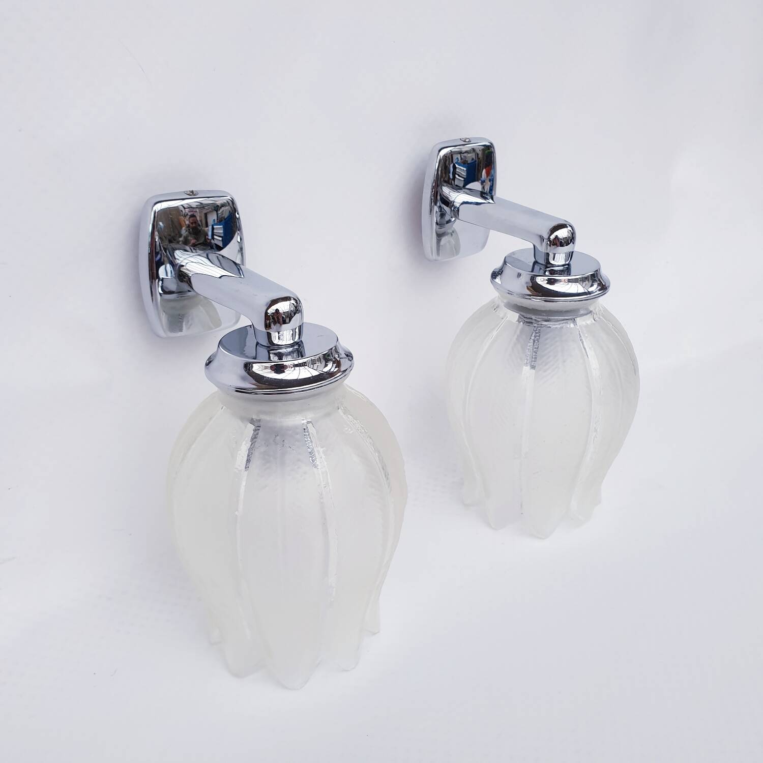 Antique glass wall lights