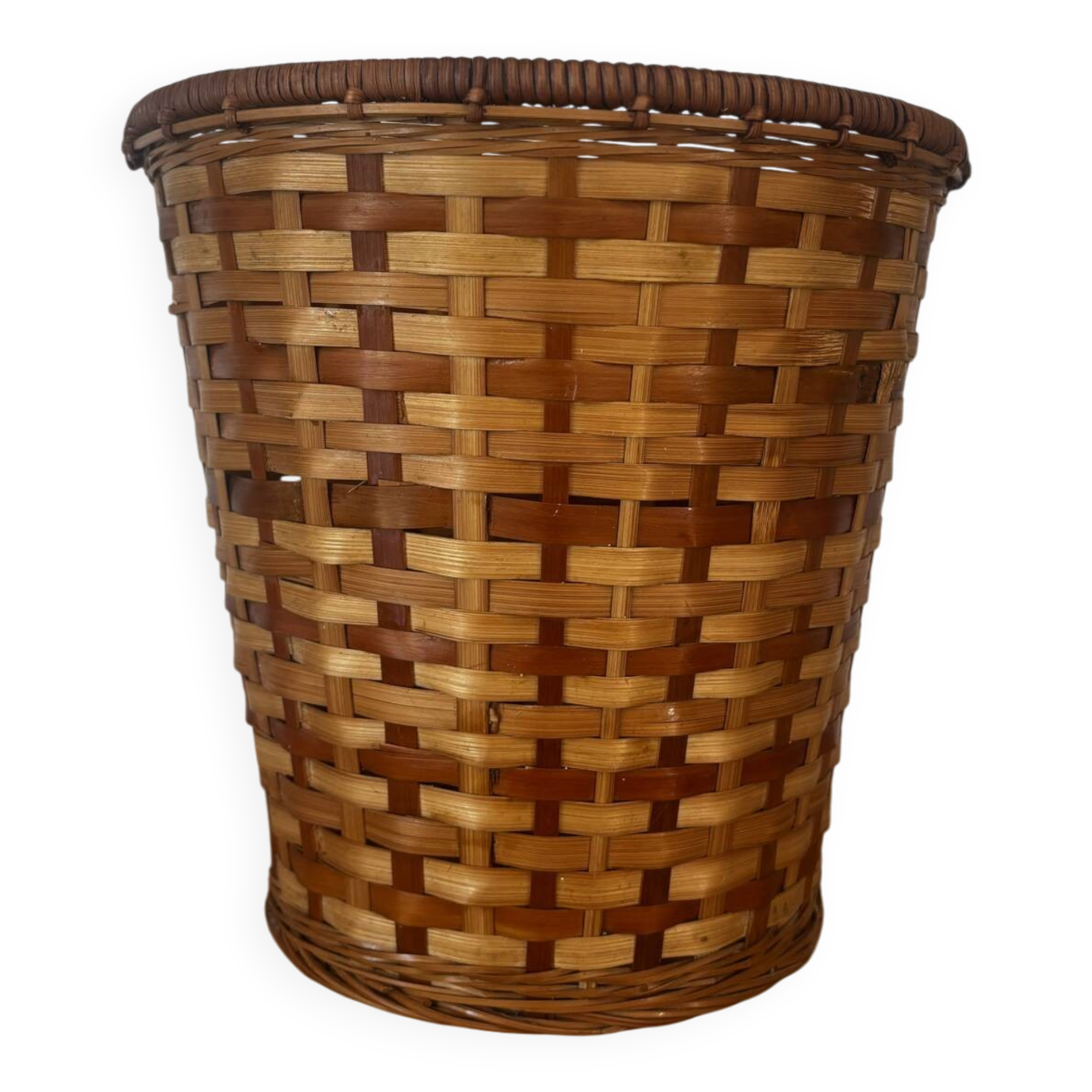 Vintage wicker basket or paper bin