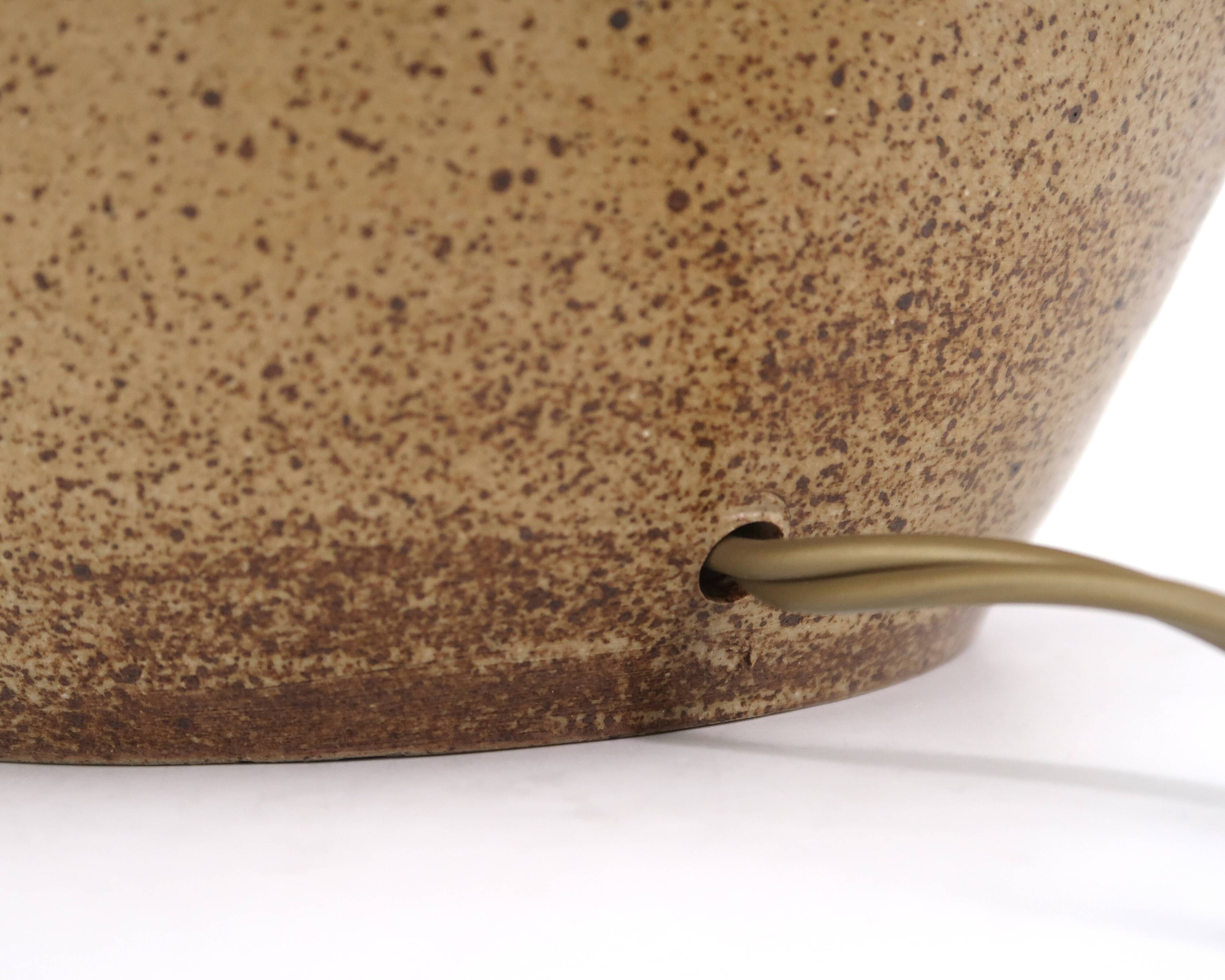 Ball lamp in beige and brown sandstone, 60s ceramic