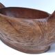 Solid wood fruit bowl carved bird