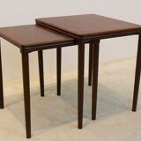 Danish set dark Oak Nesting Tables by E. W. Bach for Møbelfabrikken Toften, 1960s