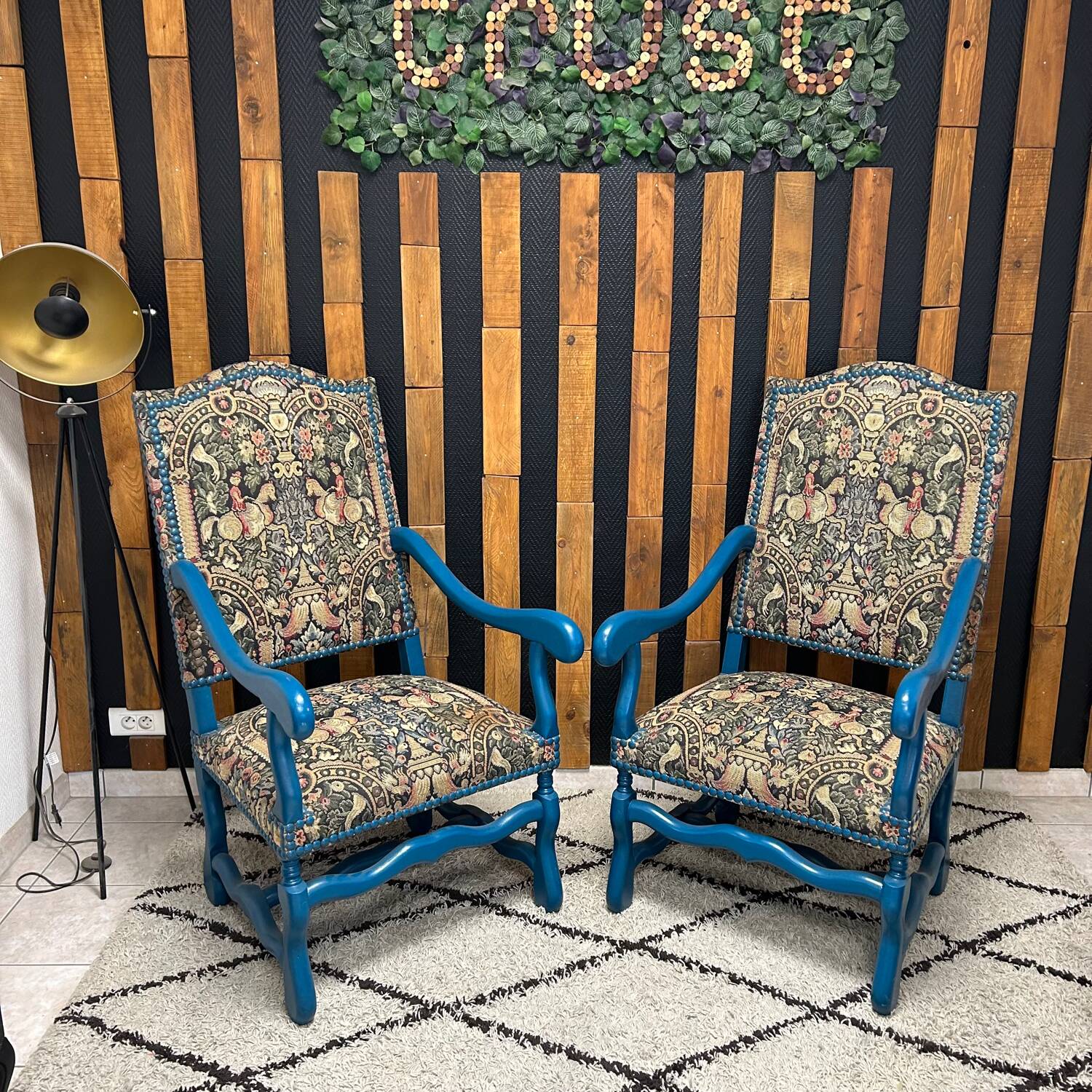 Revamped Louis XIII style armchair