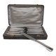 Box of 12 table knives in silver metal, art deco period.