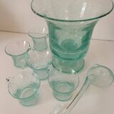 unsigned Biot bubble glass punch set