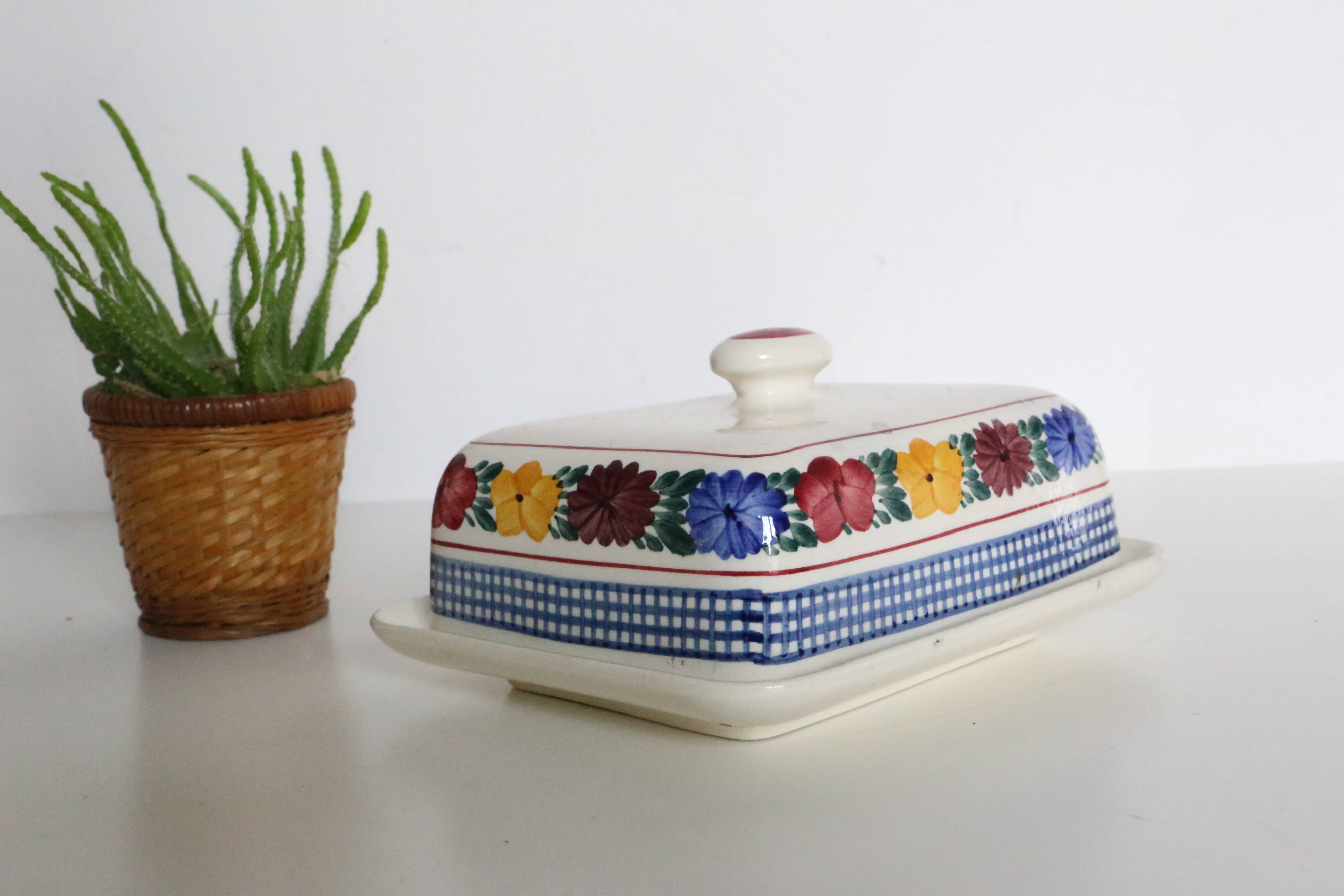 Ceramic butter dish, vintage