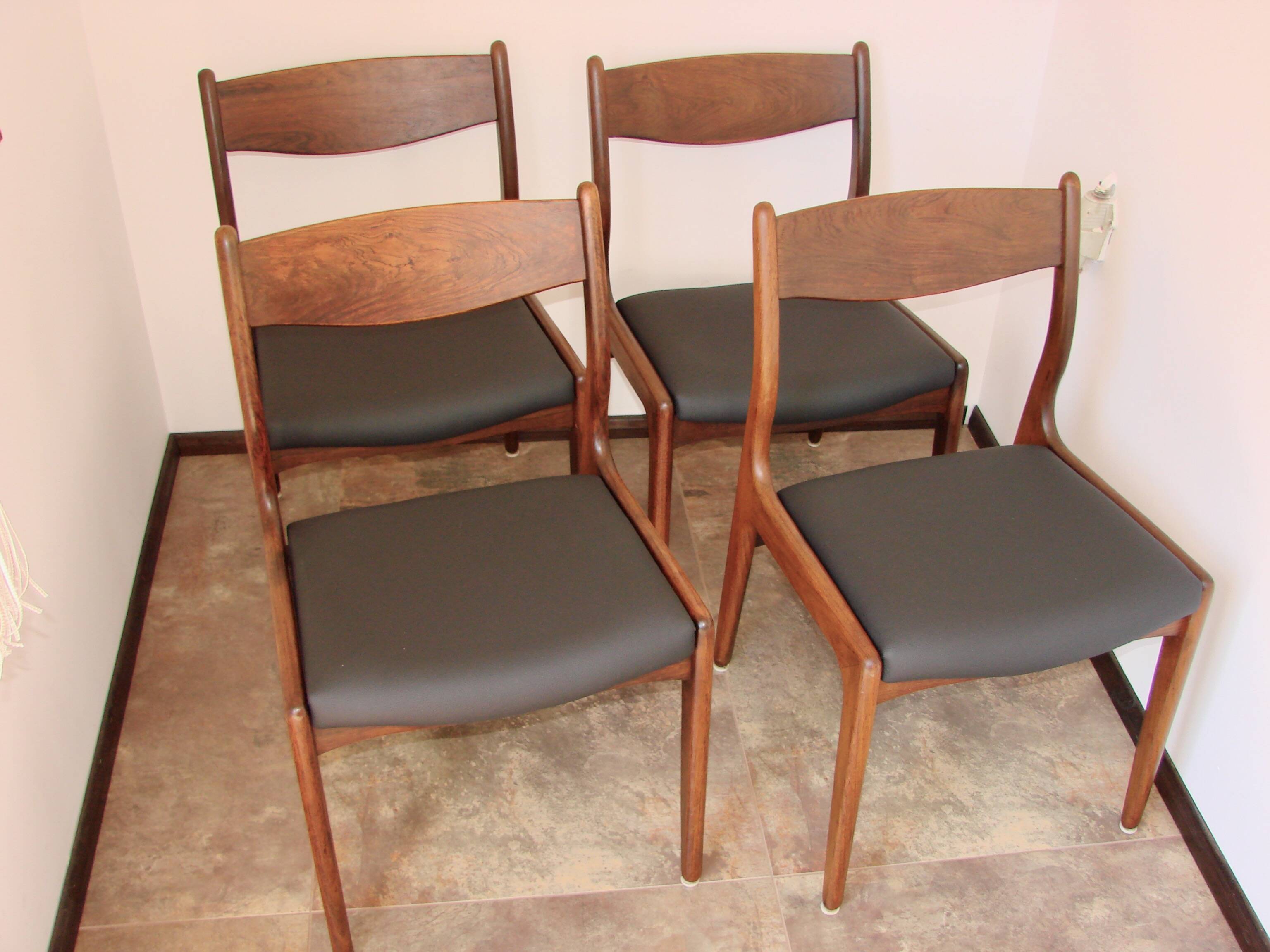 Set of 4 vintage rosewood chairs from the 1960s, Richbilt, Johannes Anderse