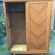 Vintage wardrobe with compass feet in oak and oak cp with 2 sliding doors.