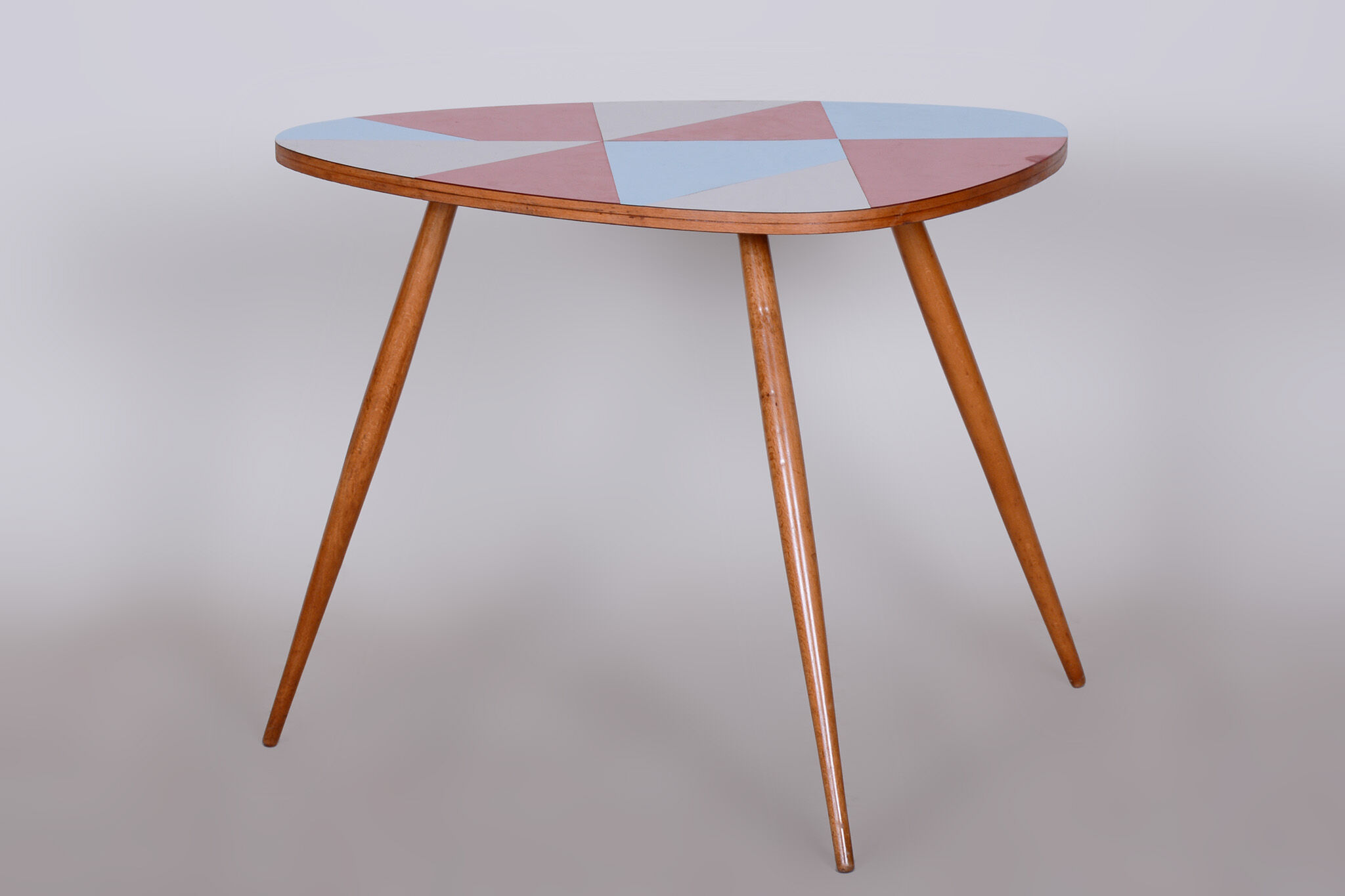 Small Restored MidCentury Table, Beech and Umakart, Czechia, 1950s