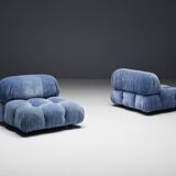 Canapé Camaleonda en Velours Bleu par Mario Bellini pour B&B Italia, Italie, 1970s